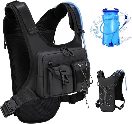 USA Original Patent Running Hydration Vest Backpack, Lightweight Chest Pack with 2.0L Water Bladder Bag Daypack for Hiking Running Cycling Race Marathon for Women Men-StrideForce Fitness
