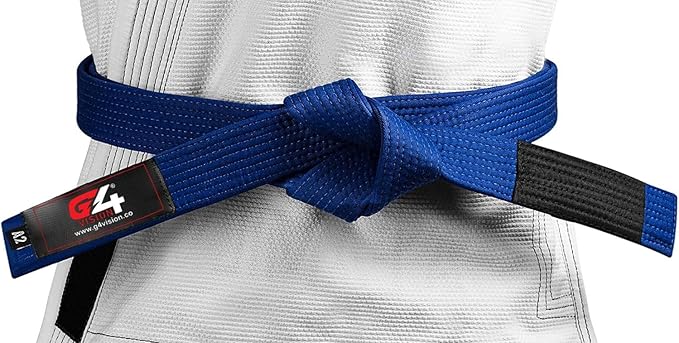 G4 VISION Jiu Jitsu Belt BJJ Belts Brazilian Adult A1 A2 A3 A4 Black Brown Purple Blue White-StrideForce Fitness