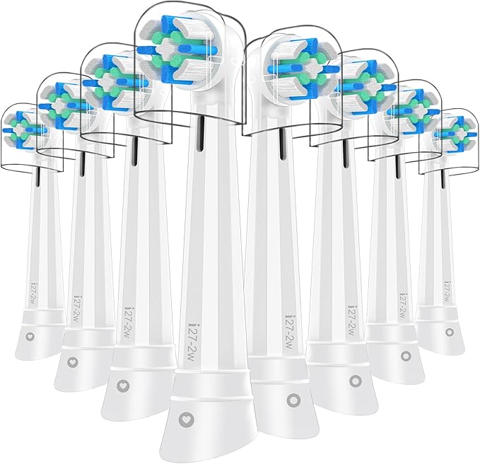 8 Pcs IO Replacement Heads Compatible with Braun Oral B IO Series Electric Toothbrush, Brush Heads ompatible with Oral B IO 2 3 4 5 6 7 8 9 10 for Teeth Clean (White)