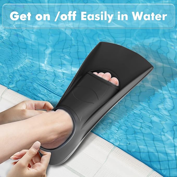 Gintenco Swim Fins, Kids Swim Training Fins for Lap Swimming, Travel Size Flippers with Mesh Bag, Silicone Swimming Fins for Kids Teens Adults Women Men-StrideForce Fitness