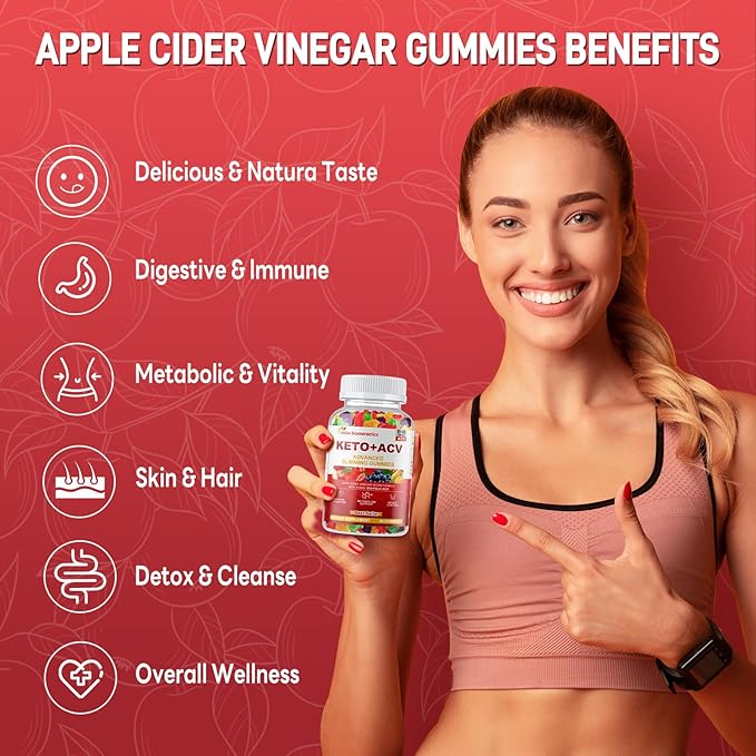 (2 Pack) Keto Apple Cider Vinegar Gummies, Keto ACV Gummy Diet Supplement, Advanced 1500mg ACV Gummies with Folate, B12、B6 and Keto Support for Women Men, Gelatin- Free, Vegan & Non-GMO (Multi-Flavor)-StrideForce Fitness