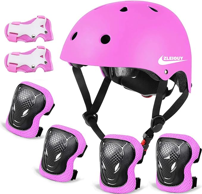 Adjustable Helmet for Ages 3-16 Kids Toddler Boys Girls Youth,Protective Gear with Elbow Knee Wrist Pads for Multi-Sports Skateboarding Bike Riding Scooter Inline skatings Longboard Roller Skate-StrideForce Fitness