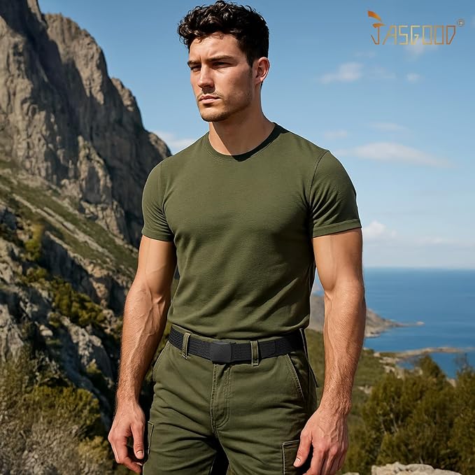 JASGOOD Nylon Canvas Breathable Military Tactical Men Waist Belt With Plastic Buckle-StrideForce Fitness