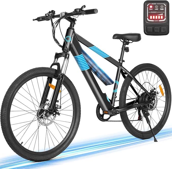 Electric Bike for Adults,36V Built-in Invisible Removable Battery,350W Brushless Motor(Peak 450W) Electric Mountain Bike,26" Tires&Front Fork Suspension,UL Certified 7-Speed-StrideForce Fitness