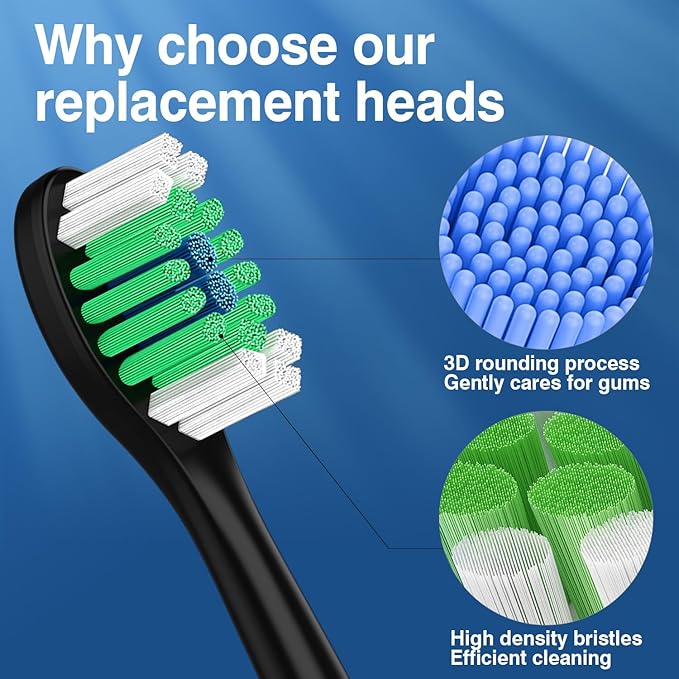 Lanveda Replacement Toothbrush Heads Compatible with Philips Sonicare Replacement Heads, Replacement Brush Head Compatible with Phillips Sonicare 4100 5100 5300 6100 Electric Toothbrush, 16 Pack