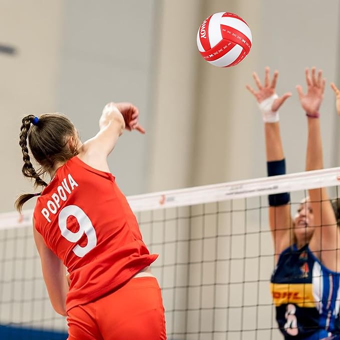 Volleyball Size 5 - Premium PU Leather, Ultra-Durable Soft to The Touch for Youth, Adults, Ideal for Indoor, Outdoor, Beach Sports Training-StrideForce Fitness