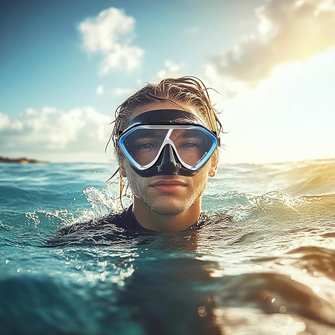Scuba Diving Mask for Adults - Premium Anti-Fog Snorkeling Mask Comfortable & Leak-Proof Swim Goggles with Nose Cover for Scuba Diving, Snorkeling & Underwater Adventures-StrideForce Fitness
