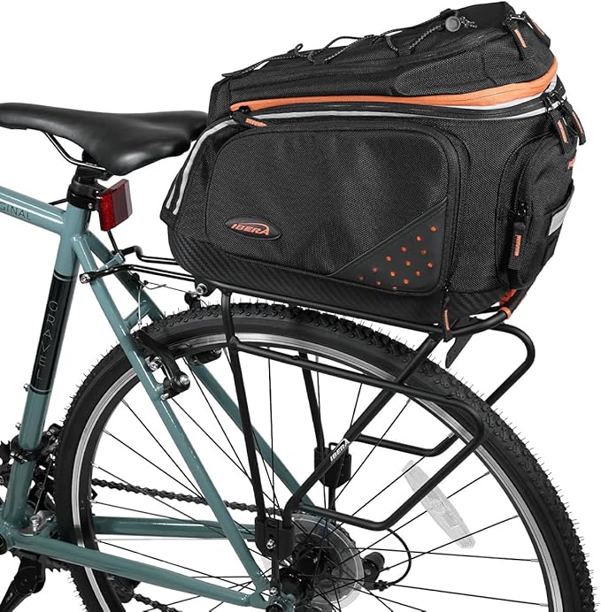 Ibera PakRak Touring Bicycle Seatpost/Disc/Non/Disc Rack and Quick Release Bag-StrideForce Fitness