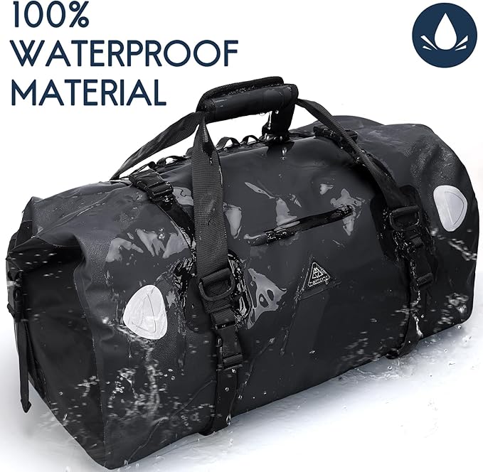 Haimont Waterproof Duffel Bag Roll-top Dry Duffel Bag with Quick-fixed Straps for Motorcycling, Rafting, Boating, SUP, Kayaking, Travel, 50L/70L-StrideForce Fitness
