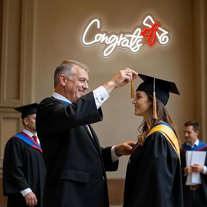 Congrats Graduation Neon Sign - Class of 2025 Graduation Party Decorations,LED Neon Light Up Sign for Photo Backdrop,Graduate Ceremony Wall Decor for High School College Celebration-StrideForce Fitness