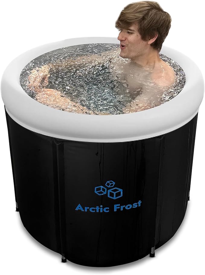 Large Round Professional Ice Bath Tub-105 Gallon Inflatable Cold Plunge- Portable Lightweight Easy to Set Up for Full Cold Water Immersion, Faster Recovery (Black, Round Bath(32x32x30)-StrideForce Fitness
