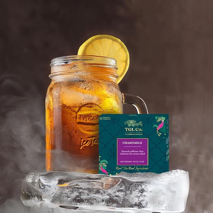 TGL Co. Chamomile Tea – 16 Tea Bags | Herbal Caffeine-Free | Soothing Bedtime Blend | Natural & Calming Chamomile Flowers | Premium Loose Leaf Tea in Pyramid Bags-StrideForce Fitness