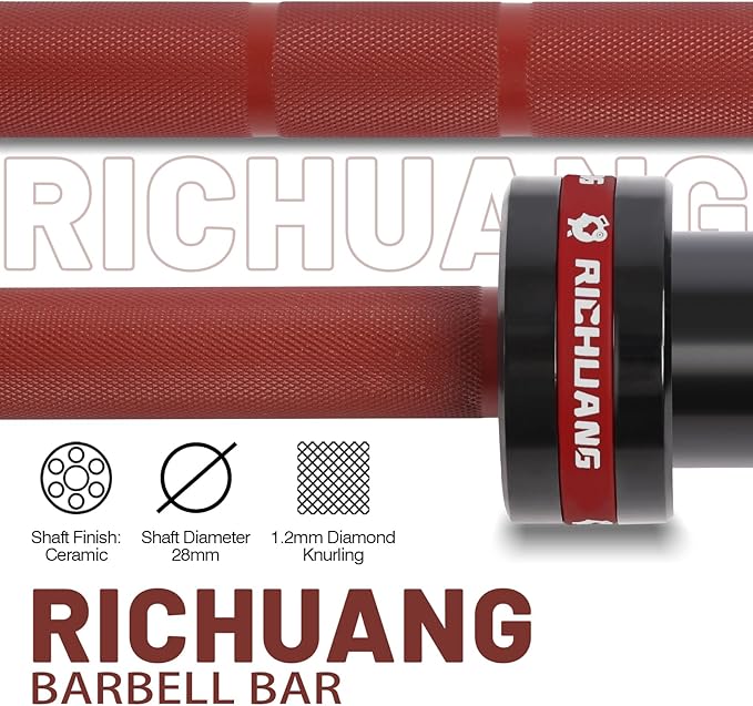 Olympic Barbell 45lb (20kg) - 7ft Bearing Spin Bar for Weightlifting and Strength Training,Ceramic Coating,500 LBS Capacity,28mm High Whip,Fits 2" Plates,for Home Gym-StrideForce Fitness