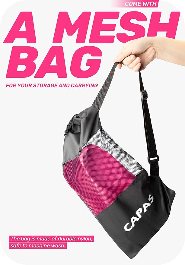 CAPAS Swim Training Fins Comfortable Silicone Lap Swimming Short Blade Floating Flippers with Mesh Bag for Adult Men Women Build Leg Strength-StrideForce Fitness