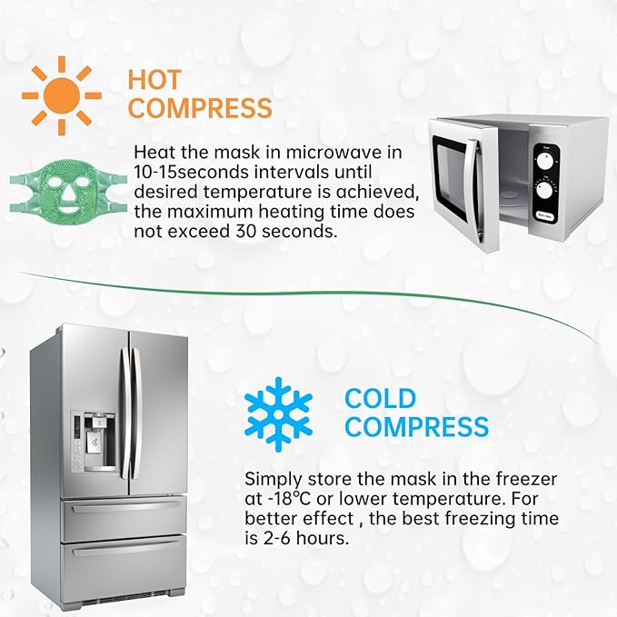 ZNÖCUETÖD Face Ice Mask Facial Ice Packs Gel Hot Cold Compress for Post Oral, Dental, Nose,Facelift Plastic Cosmetic & Laser Surgery Recovery Puffiness Swelling Dark Circles & Headaches