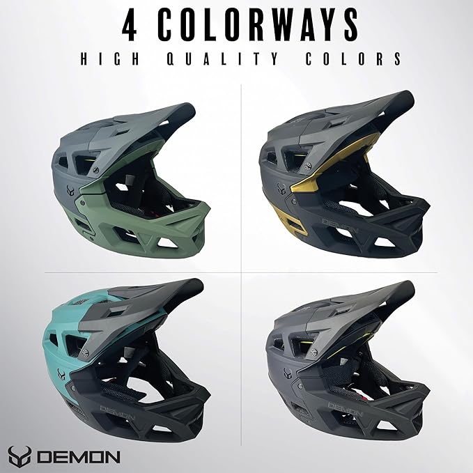 Demon United Podium X MIPS Full Face Mountain Bike Helmet- Removable Fit Pad Options- Advanced Venting System-Lightweight - Fullface DH BMX MTB Helmet-StrideForce Fitness
