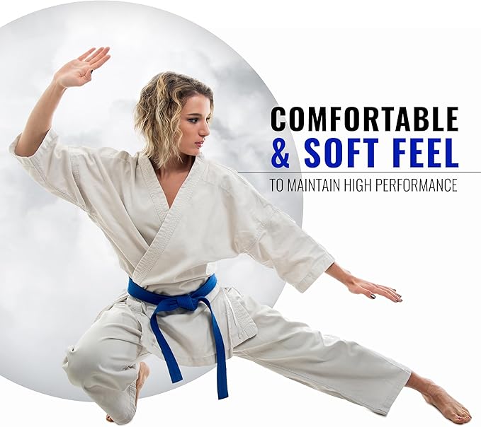 DXM SPORTS BJJ Jiu Jitsu Belt - Taekwondo Karate Belt - Martial Arts Uniform Ranking Judo Belt Double Stitched for Kids Adult-StrideForce Fitness