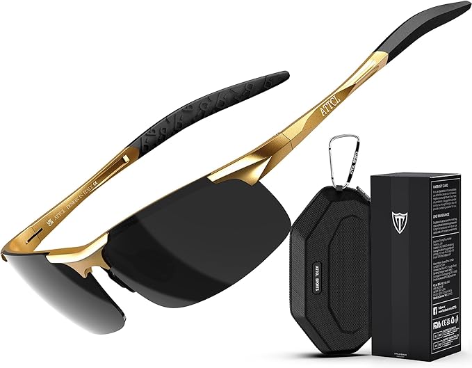 ATTCL Men's Sports Polarized Sunglasses Men for Driving running Fishing Golf - UV Protection Sun glasses Metal Frame-StrideForce Fitness