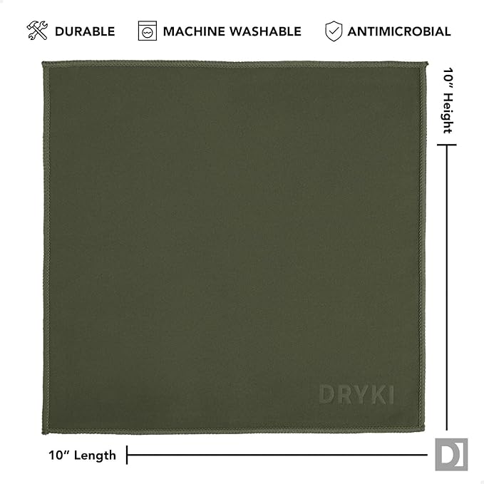Pocket-Sized Sweat Towels - The Original Sweat Absorbing Handkerchiefs - Quick-Dry Microfiber Sweat Rags for Face, Hands, & Body - Men & Women - Gym, Sports, and Work (Green: 5 Pack)-StrideForce Fitness