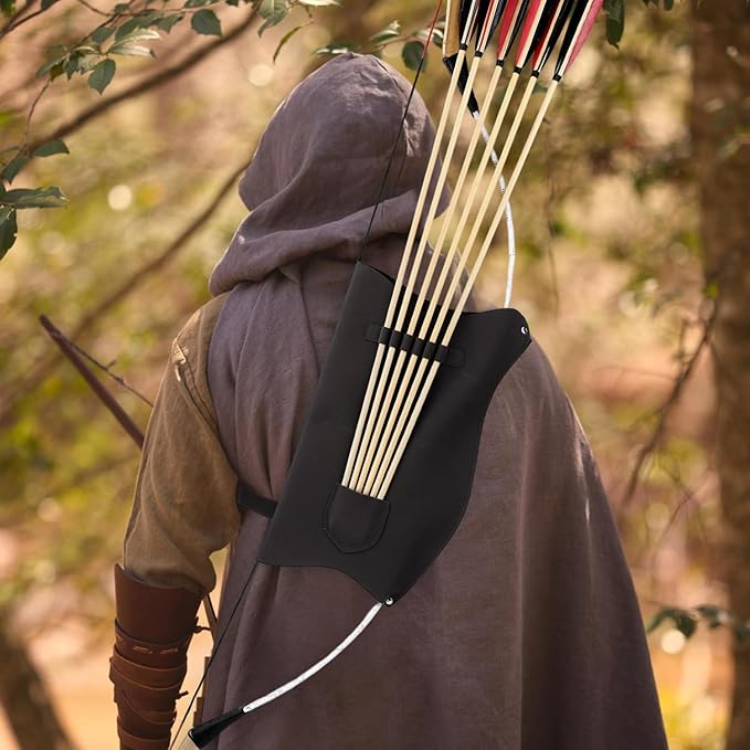 LWANO Archery Bow Carrier with Arrow Slots, Archery Bow and Arrow Holder for Recurve Horsebow Traditional Bow, Adjustable Shoulder Strap-StrideForce Fitness