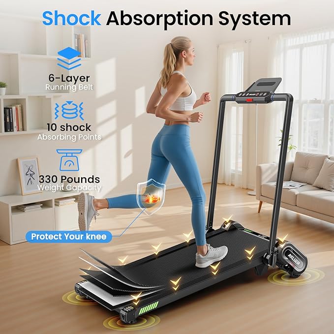 Walking Pad Treadmill with Auto Incline, 6 in 1 Under Desk Treadmill, 6-Level Incline Treadmills, 2.5HP Portable Treadmills for Home with 330LBS Capacity, LED Display, Remote Control-StrideForce Fitness
