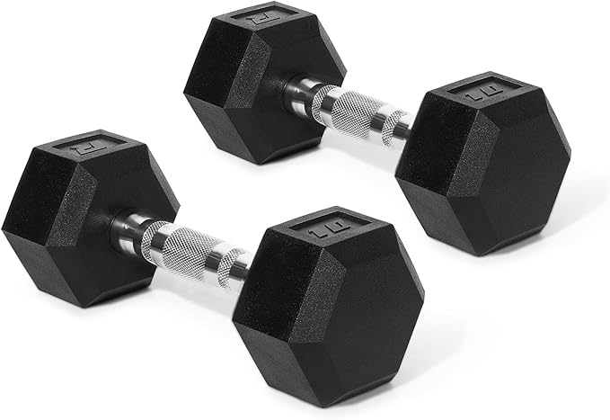 RitFit 5-650 LBS PVC Encased Hex Dumbbell Sets with Optional Rack for Home Gym, Hand weight with Chrome Handle for Strength Training, Workouts-StrideForce Fitness