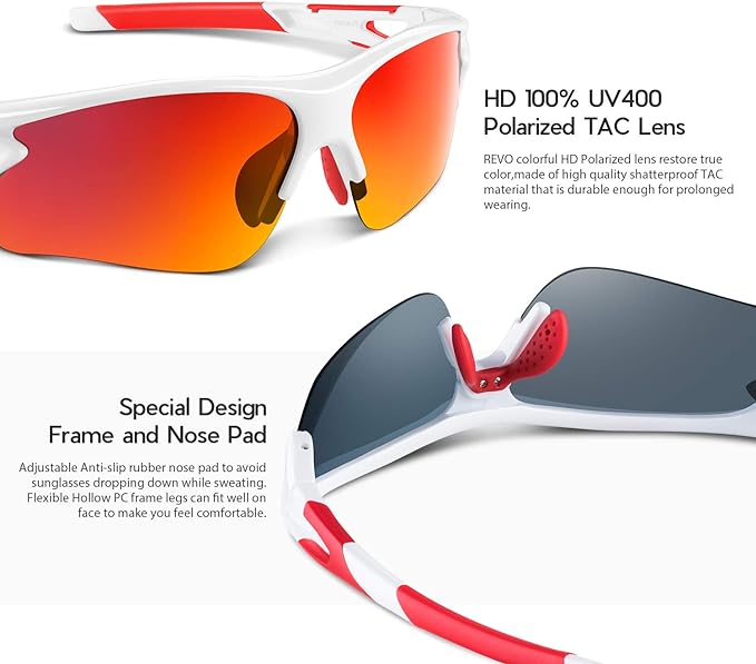 BEACOOL Polarized Sports Sunglasses for Men Women Youth Baseball Fishing Cycling Running Golf Motorcycle Tac Glasses UV400-StrideForce Fitness