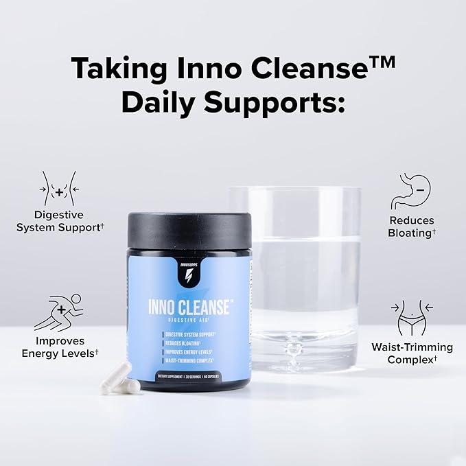 Inno Cleanse - Waist Trimming Complex | Digestive System Support & Aid | Reduced Bloating | Improves Energy Levels | Gluten Free, Vegan Friendly-StrideForce Fitness