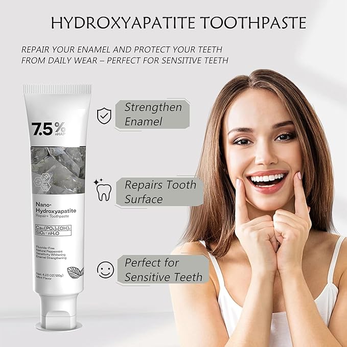 Hydroxyapatite Toothpaste for Advanced Enamel Protection, Gentle and Effective Formula, Fresh Breath, Deep Cleaning Care Toothpaste,Suitable for Sensitive Teeth (1)