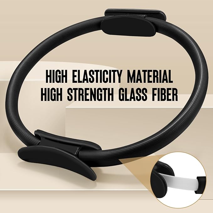 Pilates Ring Fitness Circle 14" Yoga Rings Magic Circle with Dual Padded Handles for Toning Arms, Thighs/Legs & Core，Home Exercise Equipment ﻿-StrideForce Fitness