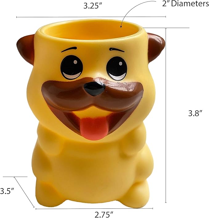 Kids Toothbrush Holder Toothbrush Organizer – Durable Silicone Animal Tooth Brush Holder – Easy to Clean Toothbrush and Toothpaste Holder – Toothbrush Holders for Bathrooms by Lily’s Home (Dog)