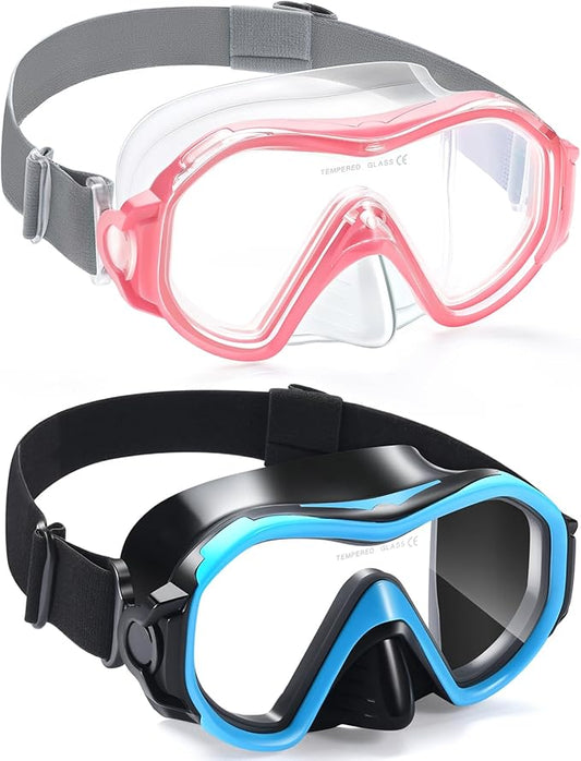 Supertrip Adult Swim Goggles Swimming Goggles with Nose Cover Elastic Fabric Strap Tempered Glass Snorkeling Gear for Adults-StrideForce Fitness