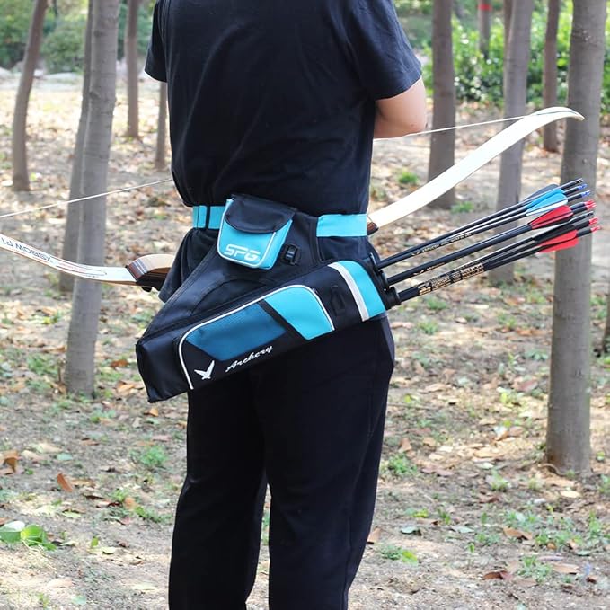 SOPOGER Archery Hip Quiver for Arrows - 3 or 4 Tube Bow Belt Quiver Waist Hanged for Youth Teens Adults Compound Bow Recurve Bow Target Shooting-StrideForce Fitness