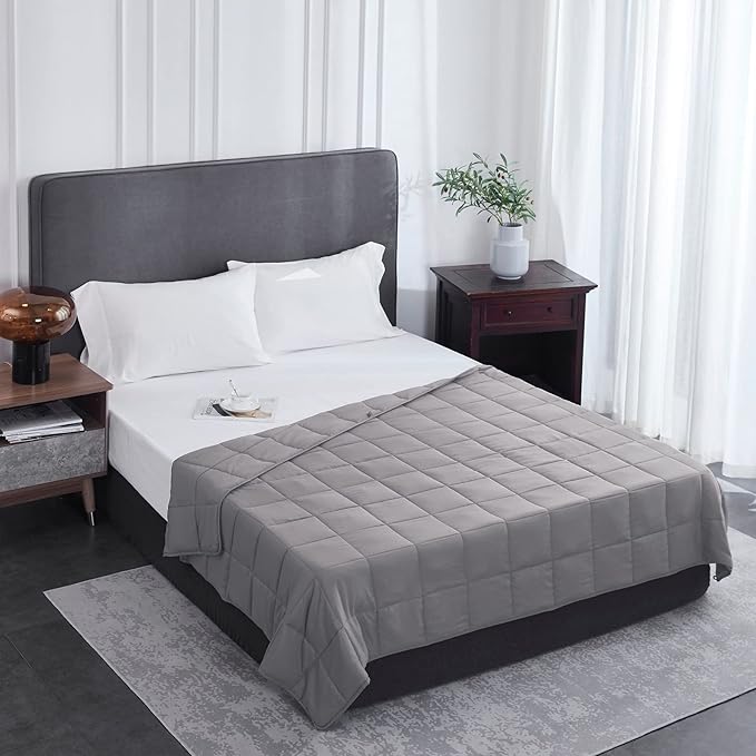 L'AGRATY Weighted Blanket - 60"x80" 25lbs Cooling Breathable Heavy Blanket Microfiber Material with Glass Beads for Adult All-Season Summer Fall Winter Soft Thick Comfort-StrideForce Fitness