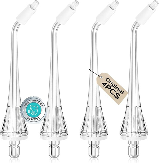 COSLUS Original Water Flosser Replacement Tips: Replacement Heads Compatible with COSLUS, Aquasonic, Nicwell, Oralfree, WELLFINE, Tovendor Water Dental Pick,Flosser Accessory, 4 Orthodontic Tips