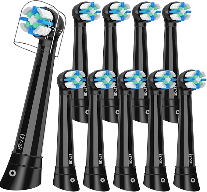 iO Replacement Heads Compatible with Oral b iO 2/3/4/5/6/7/8/9/10 Series Electric Toothbrush,Gum Care Toothbrush Head Compatible with Oral b iO Replacement Heads,10PCS Black