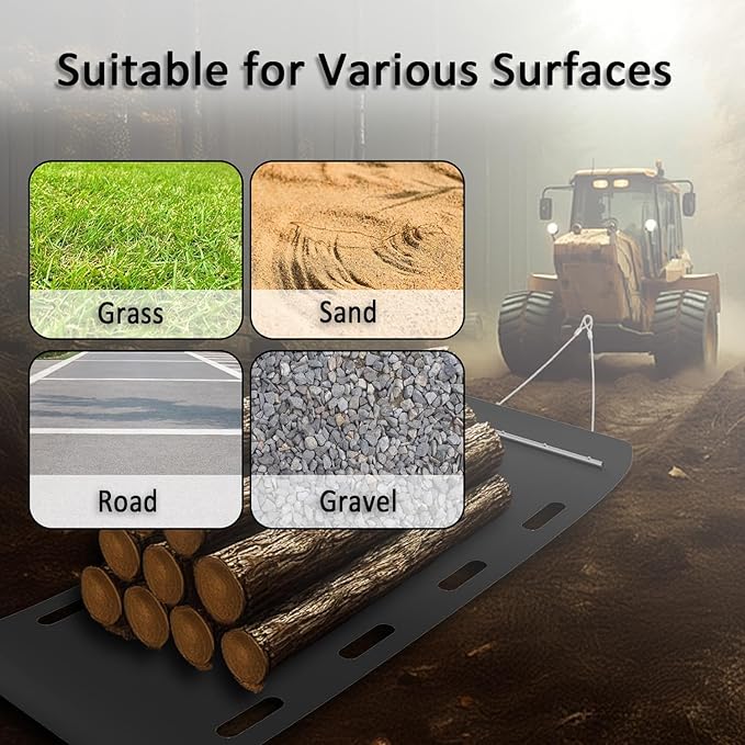 Yard Drag Sled, 1/8" Thickened HDPE, Upgraded Heavy Yard Drag Sled, Suitable for Hauling Various Heavy Items,Yard Debris,Lumber, Construction Materials-StrideForce Fitness