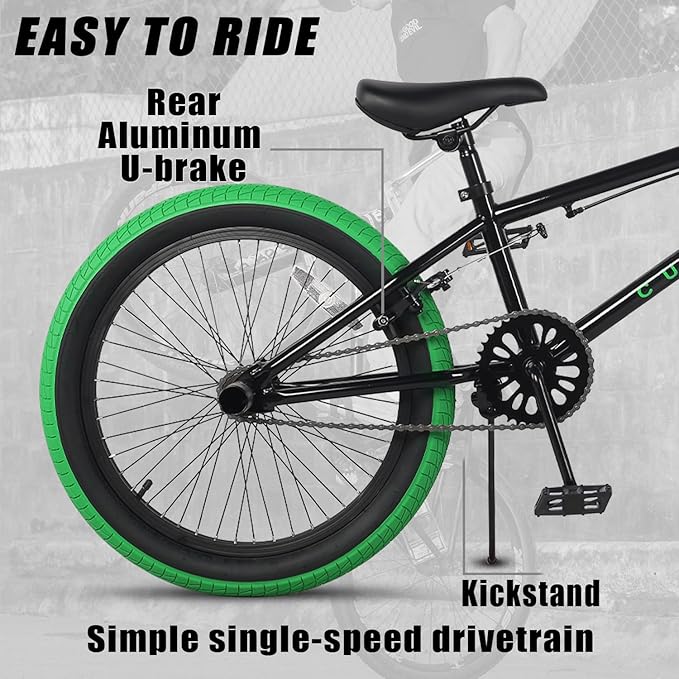 Freestyle BMX Bike, 18 20 Inch Kids Bicycle for 5-13 Years Old Kids and Beginner Level Rider, Multiple Colors-StrideForce Fitness