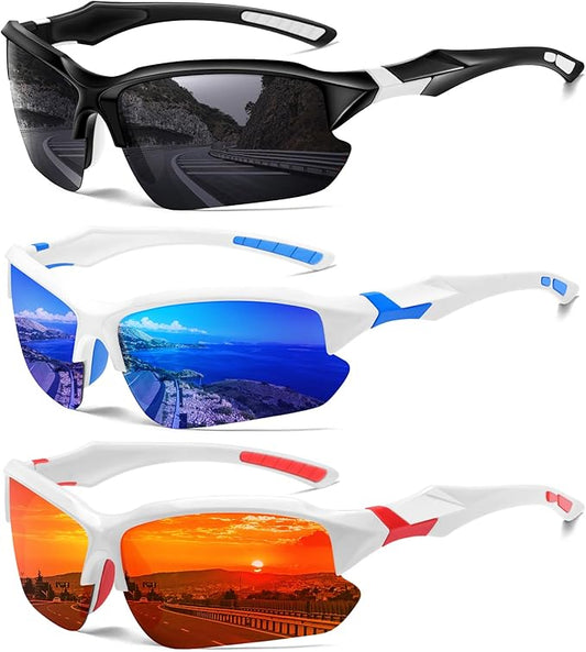 Sports Polarized Sunglasses for Men Cycling Running Fishing UV Protection Sun Glasses Lightweight Half Frame Goggles-StrideForce Fitness