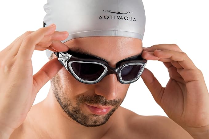 AqtivAqua Swimming Goggles, DX Wide View Swim Goggles for Adult Men Women, Anti Fog No Leaking-StrideForce Fitness