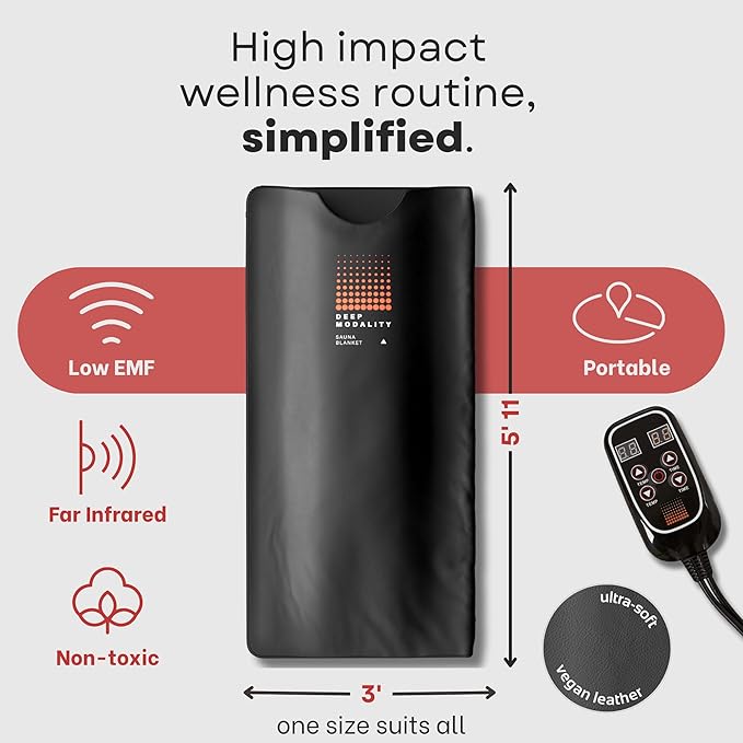 Pro M1 - Infrared Sauna Blanket | Detox, Wellbeing & Recovery | Highest Grade Materials, Adjustable Temp 77-176°F, 6ft x 3ft (Classic Edition)-StrideForce Fitness