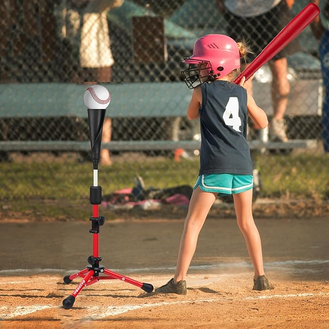 Baseball Tee for Kids,Youth Stand Set,Teeball Set,Youth Baseball,Softball Batting Tee Set,Easy Adjustable Height-StrideForce Fitness