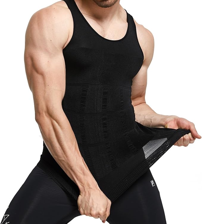 GKVK Mens Slimming Body Shaper Vest Shirt Abs Abdomen Slim-StrideForce Fitness