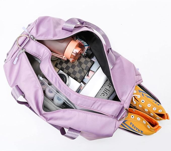 MABROUC Duffle Bag For Women, Sports Duffel Bag for Gym with Wet Pocket & Shoe Compartment, Overnight Weekender Travel Bag-StrideForce Fitness