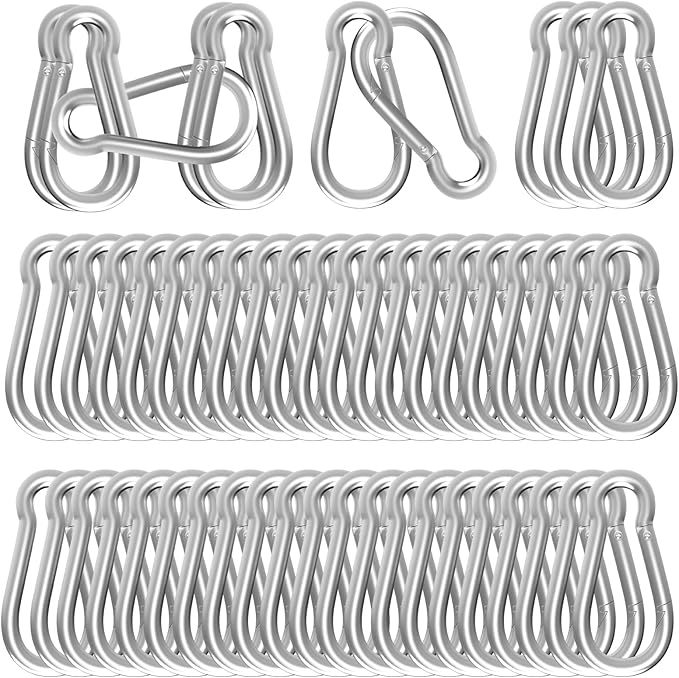 Carabiners Clip Spring Snap Hook,Heavy Duty Galvanized Steel(10&120PcsM6,50PCSM8&30PCSM10) Carabiner,Safety Quick Links Snap Hooks,Spring Clips for Swing Hammock Camping Keychain Outdoor-StrideForce Fitness