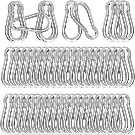 Carabiners Clip Spring Snap Hook,Heavy Duty Galvanized Steel(10&120PcsM6,50PCSM8&30PCSM10) Carabiner,Safety Quick Links Snap Hooks,Spring Clips for Swing Hammock Camping Keychain Outdoor-StrideForce Fitness
