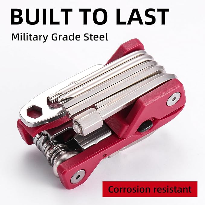 21 Bike Repair Multitool Kit with Carry Case, Portable Cycling Tool Kits (21 in 1), Bicycle Tools Kit Set with Allen Wrench, Chain Tool, Bicycle Spoke Wrench-StrideForce Fitness