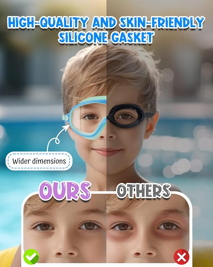 Rantizon Swim Goggles 2 Pack, Wide View Anti Fog&UV Swimming Goggles for Audlt, No Leaking Swim Glasses for Men Women Kids-StrideForce Fitness