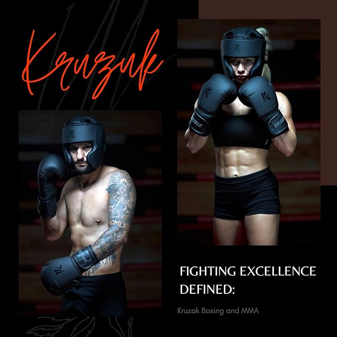 Kruzak Matte Black Boxing Gloves and Pads, Boxing Gloves Training Set for Kickboxing and Muay Thai MMA Training - Boxing Kit for Adults with Punching Pads for Martial Arts and Karate-StrideForce Fitness