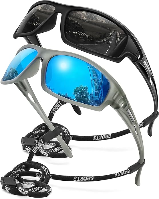 Polarized Sports Sunglasses for Men 100% UV Protection Wrap Around Unbreakable Sun Glasses for Fishing Driving-StrideForce Fitness